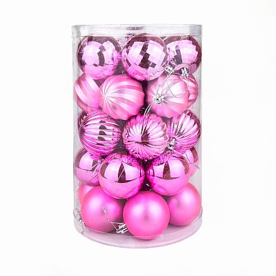 Набор шаров 6 см 34 шт розовый MAS86PINK