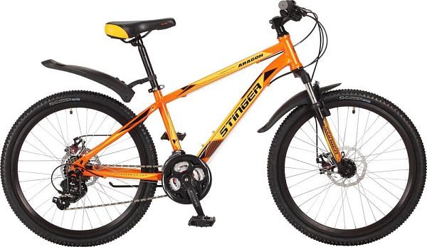 Велосипед горный Stinger ARAGON 24" 14" 21 ск. оранжевый 24SHD.ARAGON.14OR7 