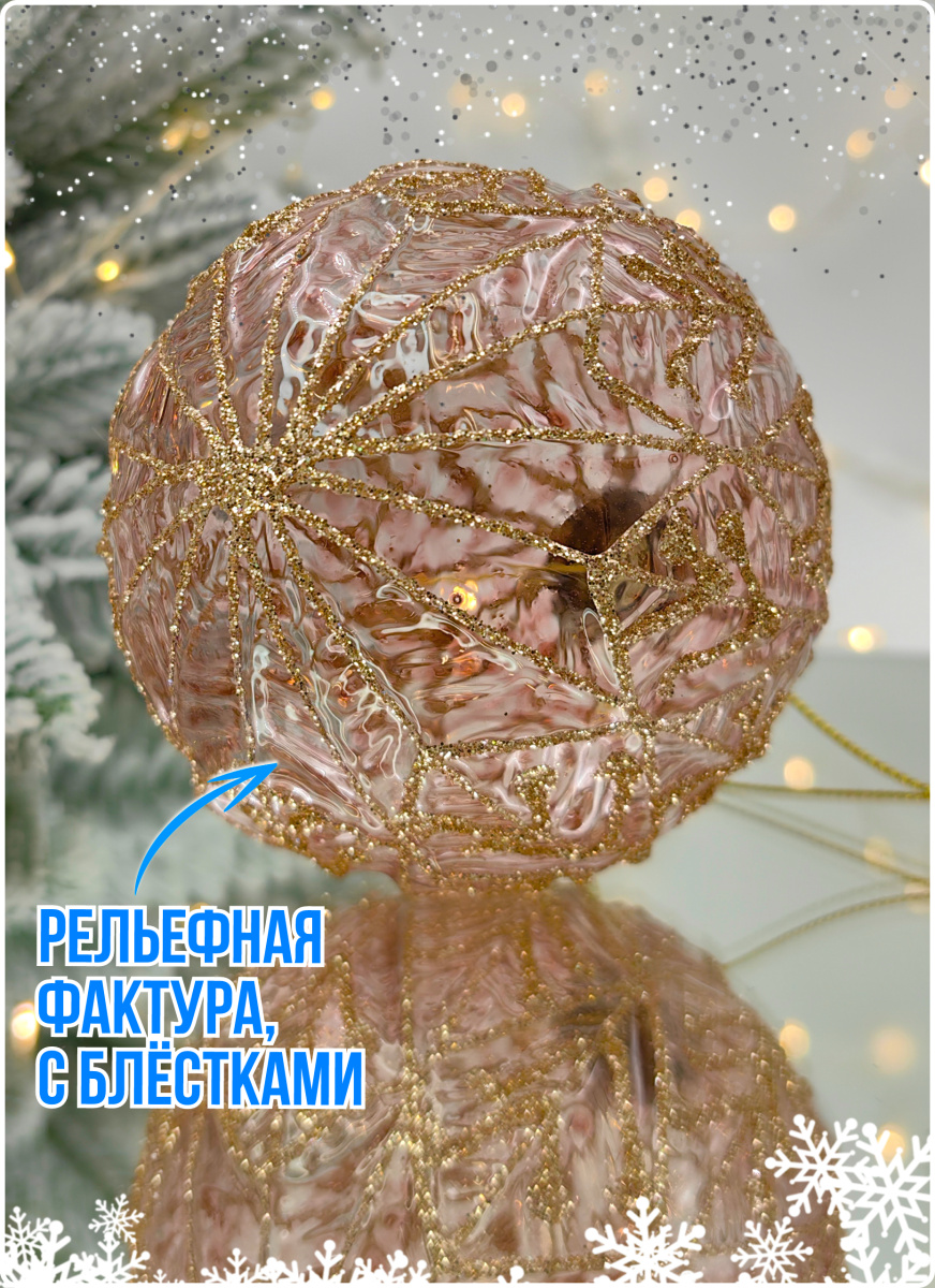 Шар лавандовый розовый 8 см, стекло Merry Green MG24115 фото 7 Шар лавандовый розовый 8 см, стекло Merry Green MG24115 фото 7