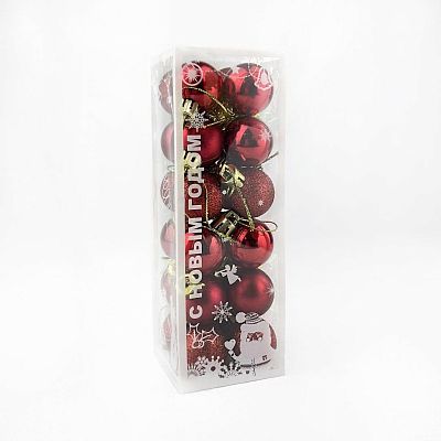Набор шаров 3 см 24 шт красный WL-LYF3/Red