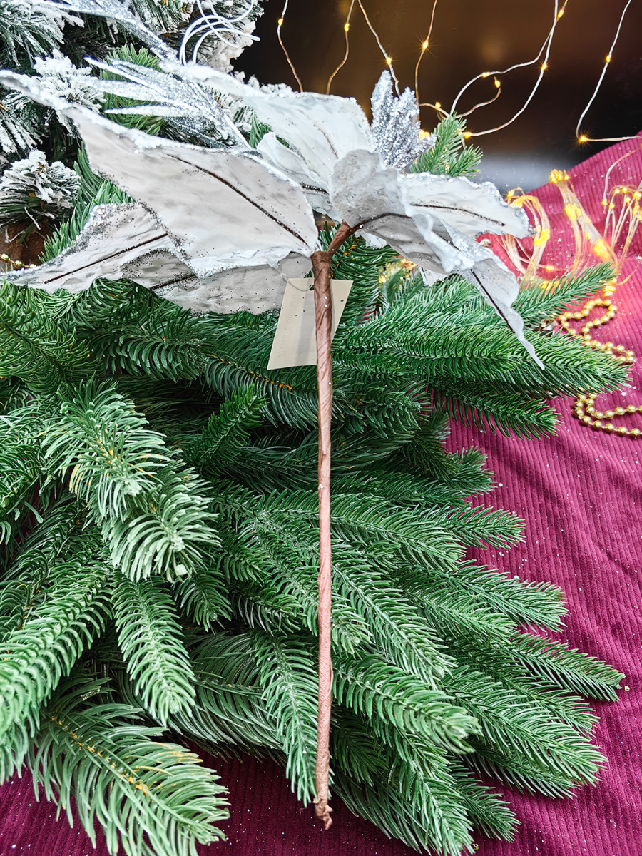 Цветок серебристый d 19 см Flo-12-68silver фото 3 Цветок серебристый d 19 см Flo-12-68silver фото 3