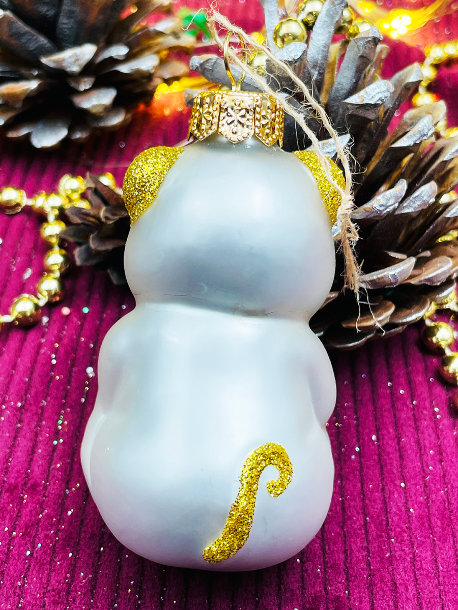 Елочная игрушка Мышка серебристый см, стекло // мышка BIG SILVER фото 2 Елочная игрушка Мышка серебристый см, стекло // мышка BIG SILVER фото 2