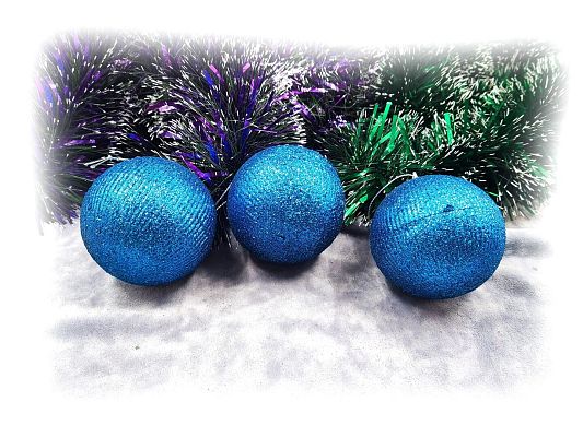 Набор шаров 8 см 3 шт синий WL9207-43