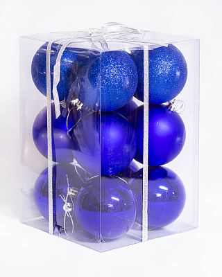 Набор шаров 8 см 12 шт синий 8012ABC/B