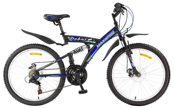 Велосипед горный двухподвес MAXXPRO Dakar 24" 17,5" сине-бирюзовый Y104-H36102 