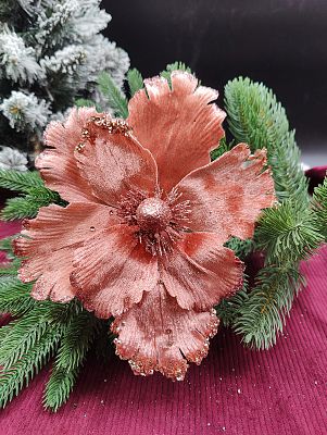 Цветок розовое золото d 23 см Flo-12-4RoseGold