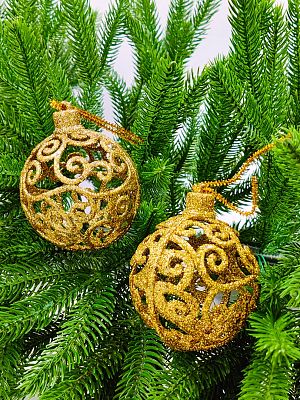 Набор шаров 8 см 2 шт золото 9920521