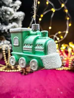 Елочная игрушка Паровозик  зеленый 6 см Par/plas/GREEN