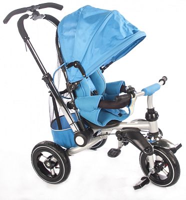 Детский трехколесный велосипед с ручкой Caider TR010 синий TJ-blue