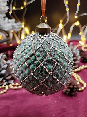 Шар изумрудный 10 см, стекло Merry Green MG24178