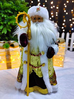 Дед Мороз музыкальный, танцующий 45 см бордовый, золотой Р-5079-2