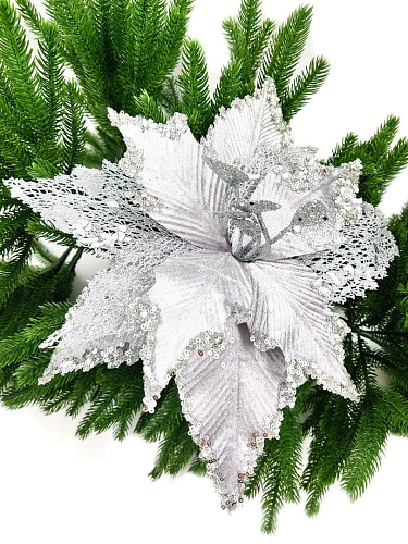 Цветок серебро d 35 см Flo-12-5S фото 2 Цветок серебро d 35 см Flo-12-5S фото 2