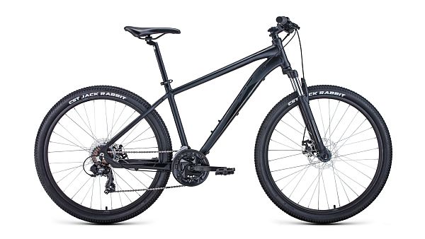 Велосипед горный FORWARD APACHE 2.0 disc 27.5" 17" 21 скорость (3x7) ск. черный матовый/черный RBKW1