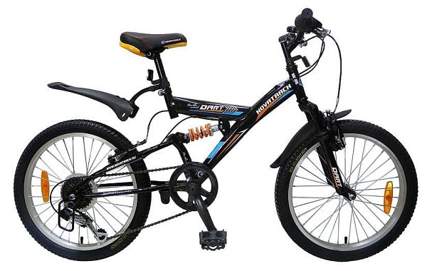 Велосипед горный двухподвес Novatrack DART 20"   ск. черный 20SS6V.DART.BK5 