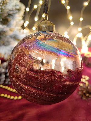 Шар авантюрин коричневый 10 см, стекло Merry Green MG24142 Шар авантюрин коричневый 10 см, стекло Merry Green MG24142