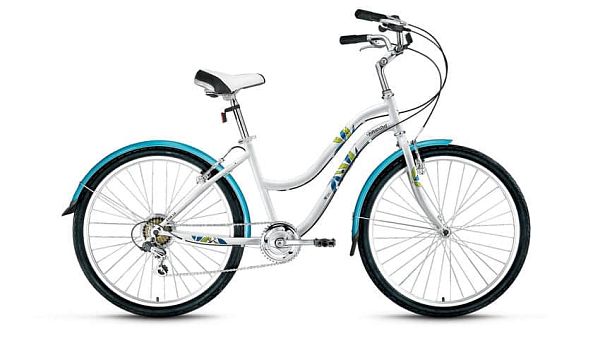 Велосипед городской FORWARD женский Evia 26 1.0 26" 16" 7 ск. белый глянцевый FORWARD Evia 26 1.0 16