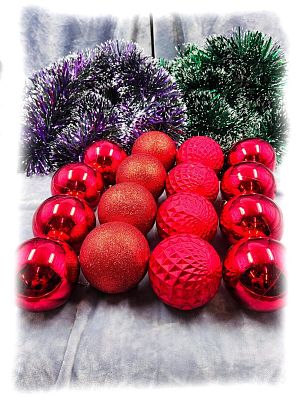 Набор шаров 8 см 16 шт красный 80AGV16-H09RED