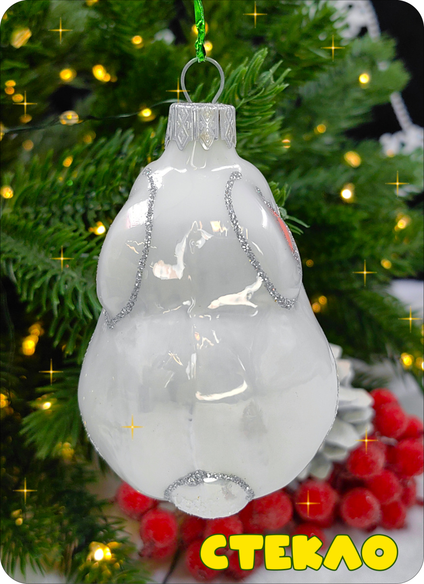 Елочная игрушка Зайчик белый 8 см, стекло // зайчик белый фото 2 Елочная игрушка Зайчик белый 8 см, стекло // зайчик белый фото 2