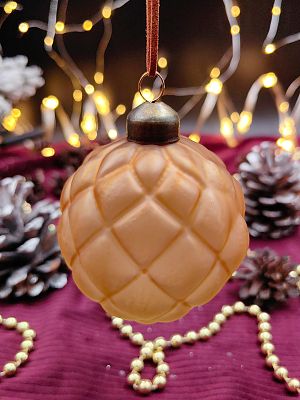 Шар печеное яблоко 8 см, стекло Merry Green MG24019