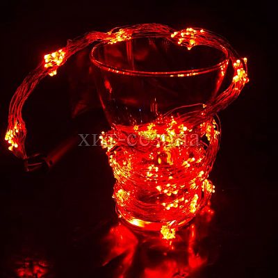 Конский хвост Роса 19 нитей по 2 м, красный 380 LED, статичный, провод , 2018816 Red