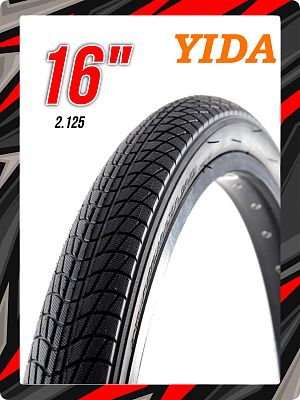 Велопокрышка YIDA 16"x2.125   черный Х54339 Велопокрышка YIDA 16"x2.125   черный Х54339