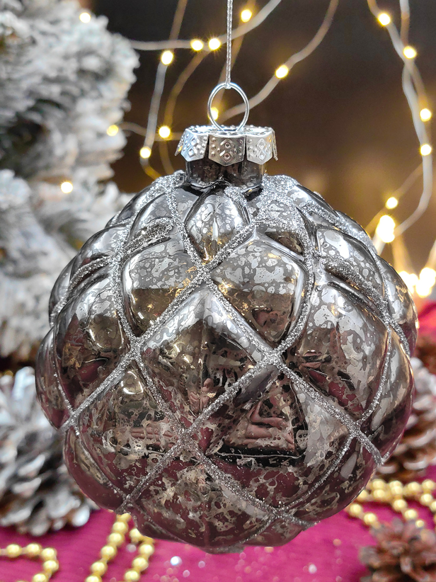 Шар прозрачный графит 10 см, стекло Merry Green MG24103 Шар прозрачный графит 10 см, стекло Merry Green MG24103