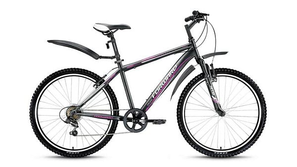 Велосипед горный FORWARD Flash 2.0 26" 15,5" 6 ск. черный матовый FORWARD Flash 2.0 15.5 черный мато