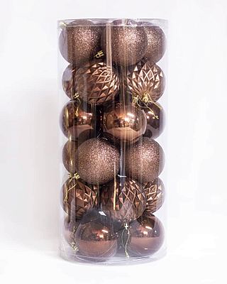 Набор шаров 8 см 24 шт кофе 80AGV24-H09 C