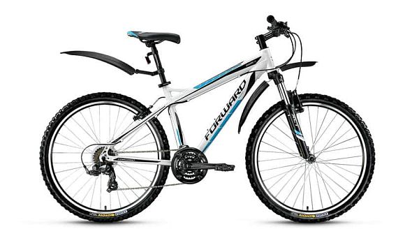Велосипед горный FORWARD Quadro 1.0 26" 21" 21 ск. белый глянцевый FORWARD Quadro 1.0 21" белый глян