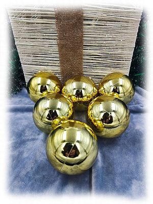 Набор шаров 8 см 6 шт золотой 80SP06-01G
