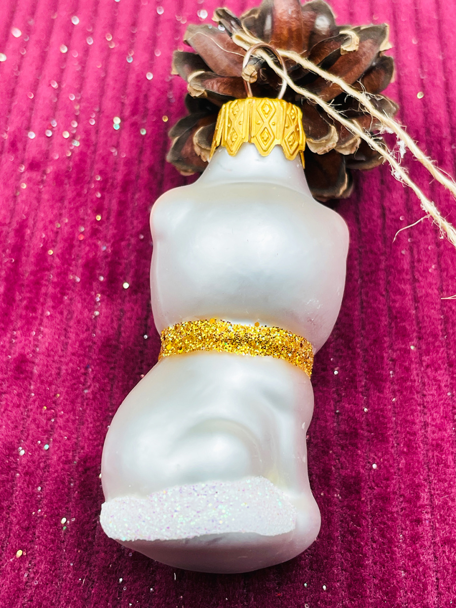 Елочная игрушка Котик серебристый см, стекло // котик SILVER фото 2 Елочная игрушка Котик серебристый см, стекло // котик SILVER фото 2