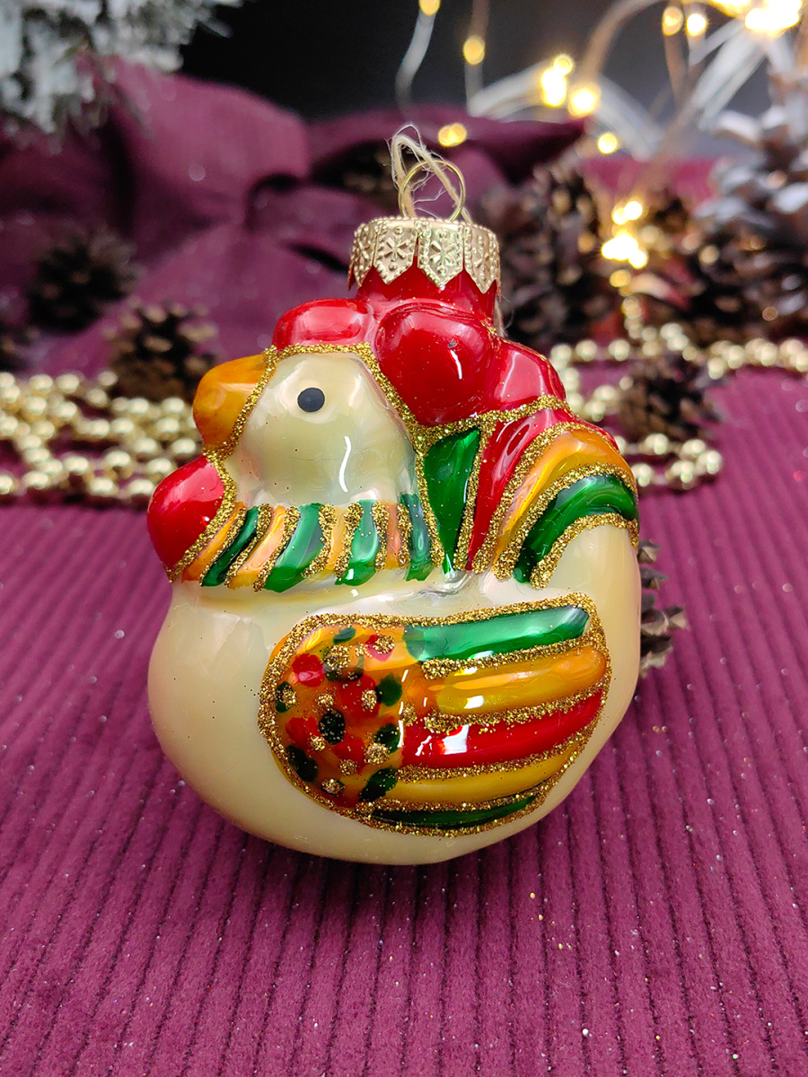 Елочная игрушка Курочка золото 8 см, стекло // курочка GOLD фото 3 Елочная игрушка Курочка золото 8 см, стекло // курочка GOLD фото 3