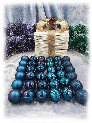 Набор шаров 3,5 см 36 шт темно-синий AL-13-35