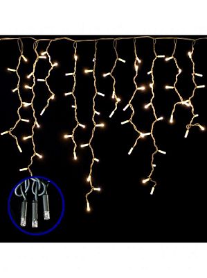 Светодиодная бахрома 3 м, белый теплый 80 LED, , провод зеленый, К130-227