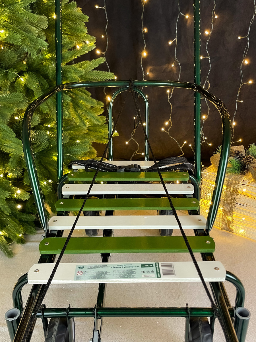 Санки с ручкой детские Тимка 6 универсал зеленый лак 5863564/Т6У/32 фото 9 Санки с ручкой детские Тимка 6 универсал зеленый лак 5863564/Т6У/32 фото 9