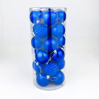 Набор шаров 6 см 24 шт синий 60AGV24-H09B