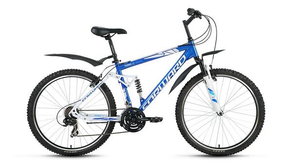 Велосипед горный двухподвес FORWARD Terra 1.0 26" 16" 21 ск. синий глянцевый FORWARD Terra 1.0 16" с