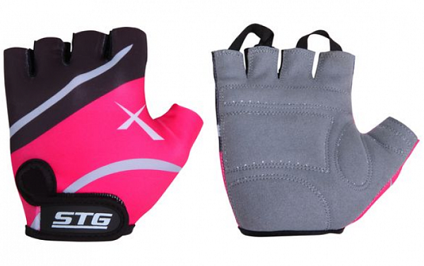 Велоперчатки STG 809 S черно-розовый X61872-C