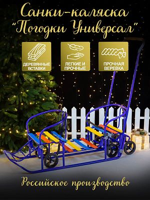 Санки-коляска детские Погодки Универсал 1 синий 7361591 Санки-коляска детские Погодки Универсал 1 синий 7361591