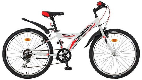 Велосипед горный Novatrack RACER 24" 12" 6 ск. белый 24SH6V.RACER.12WT9 
