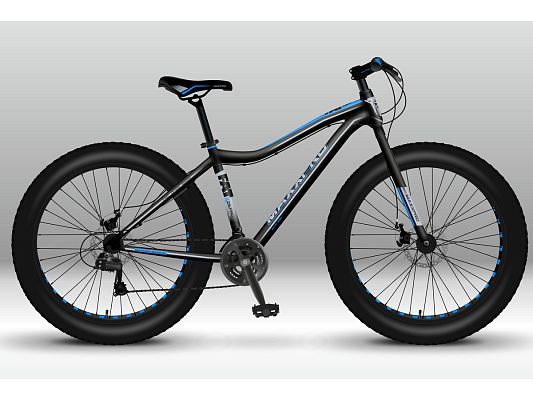 Велосипед Fat Bike MAXXPRO FAT X26 PRO 26" 19" 21 скорость (3x7) ск. черно-синий N2644-1 2021