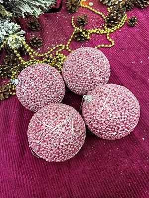 Набор шаров 10 см 4 шт розовый AL10-55