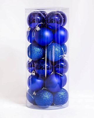Набор шаров 6 см 24 шт синий 60AGV24-02B
