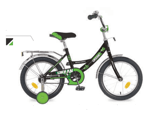 Велосипед детский Novatrack URBAN 16" 9,5"  ск. черный 163URBAN.BK8 