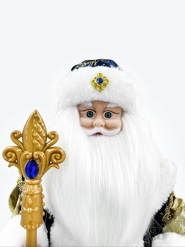 													Дед Мороз музыкальный, танцующий 50 см синий, золотой CA2005-20 фото 4