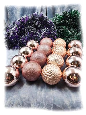 Набор шаров 8 см 16 шт розовое золото 80AGV16-H09RG