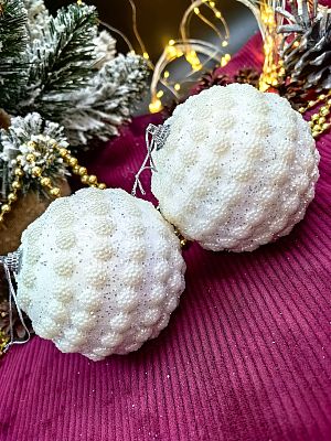 Набор шаров 10 см 2 шт белый 9111-17