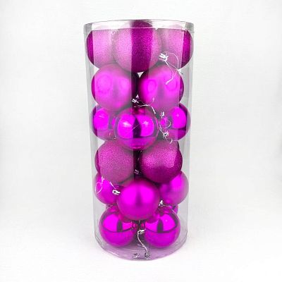 Набор шаров 8 см 24 шт сиреневый 80AGV24-02PLUM