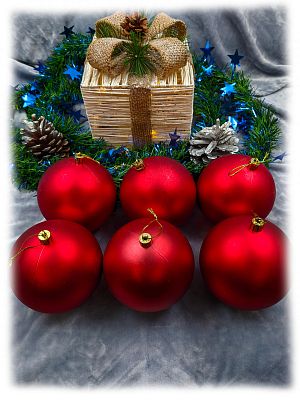 Набор шаров 10 см 6 шт красный 100MP06-01R