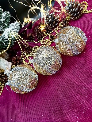 Набор шаров 8 см 3 шт шампанское WL9207-46